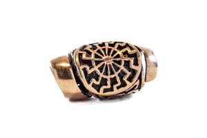 Koralik wikiński CZARNE SŁOŃCE brąz