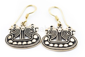 Kolczyki wikińskie KRUKI ODYNA brąz