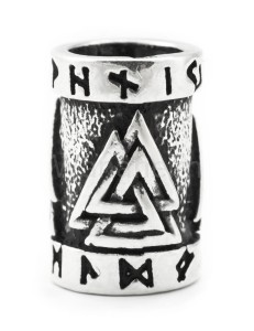Koralik runiczny VALKNUT srebro