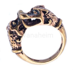 Pierścień wikiński WILKI ODYNA brąz