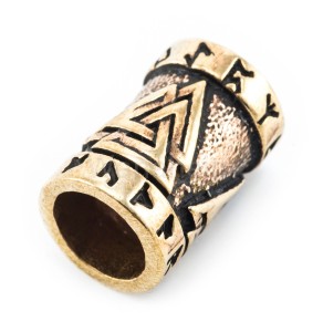 Koralik runiczny VALKNUT brąz