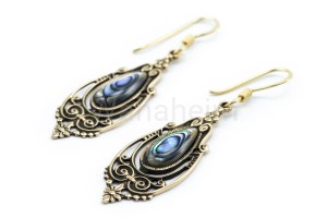 Kolczyki średniowieczne TALINA opal morski brąz