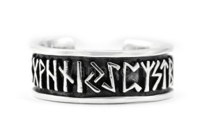 Pierścień runiczny Futhark srebro