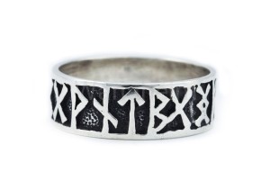 Pierścień wikiński RUNICZNA MOC srebro