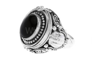 Pierścień średniowieczny GOTHIC onyx srebro