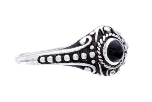 Pierścień średniowieczny AMARA czarny onyks srebro r462-8.jpg