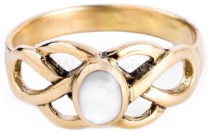 Pierścień celtycki KYRA 2 masa perłowa brąz 