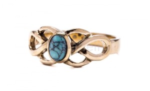 Pierścień celtycki KYRA 4 turkus brąz 