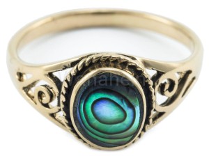 Pierścień celtycki LUCY morski opal brąz