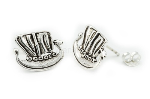 Kolczyki wikińskie DRAKKAR srebro  os56.jpg