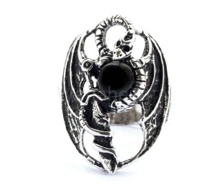 Pierścień SMOK TYRION srebro onyks
