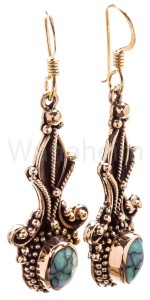 Kolczyki średniowieczne AMARIS turkus brąz