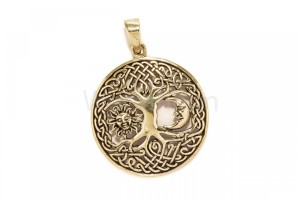 Zawieszka celtycka DRZEWO, SŁOŃCE i KSIĘŻYC brąz