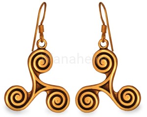 Kolczyki celtyckie TRISKEL brąz