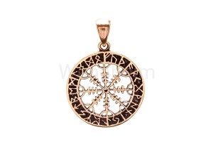 Zawieszka wikińska Aegishjalmur brąz 