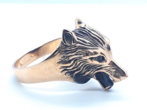 Pierścień WILK HATI brąz