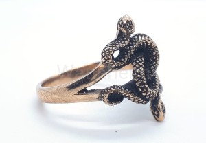 Pierścień GOTYCKIE WĘŻE brąz