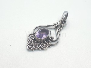 Zawieszka średniowieczna SALA srebro ametyst 