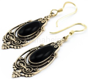 Kolczyki średniowieczne TALINA onyks brąz