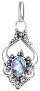 Zawieszka średniowieczna SALA srebro topaz