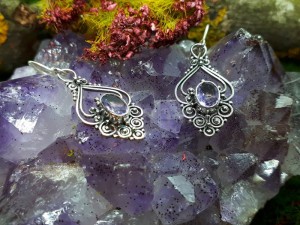 Kolczyki średniowieczne SALA srebro ametyst