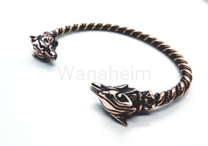 Bransoleta wikingów WILK HATI męska brąz