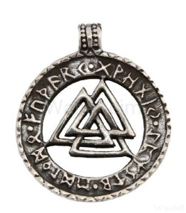 Zawieszka wikińska "Valknut z runami" srebro