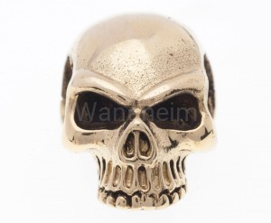 Koralik zawieszka CZASZKA brąz 