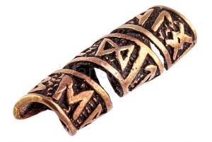 Koralik wikiński FUTHARK brąz