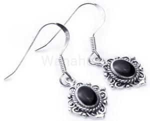 Kolczyki średniowieczne GOTYCKA NOC srebro onyks 