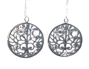 Kolczyki SŁOŃCE KSIĘŻYC DRZEWO ŻYCIA srebro