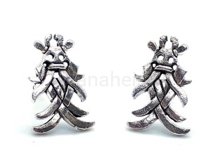 Kolczyki wikińskie MASKA ODYNA srebro