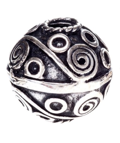 Koralik wikiński Spirale srebro am107.jpg