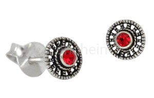 Kolczyki RAIDA srebro cyrkonia czerwona