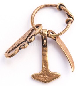 Zawieszka wikińska KRZESIWO MŁOT SIERP brąz