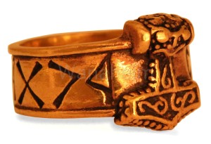 Pierścień wikiński MŁOT THORA  brąz